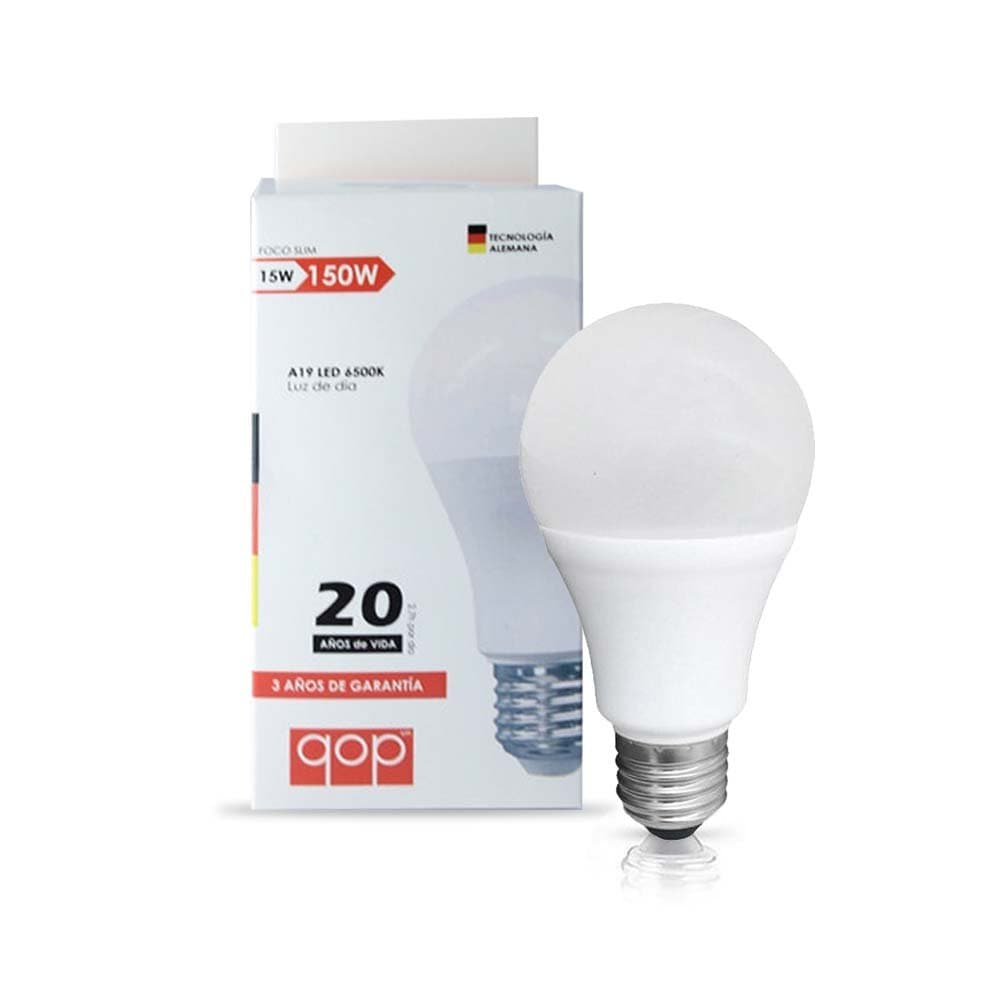 Lámpara Led A19 10W /15W -QOP