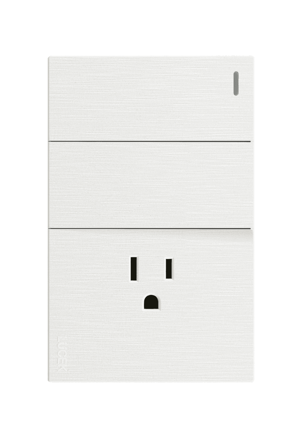 Placa metálica con 2 interruptores sencillos y 1 contacto blanco BF19B- FLAT LUCEK
