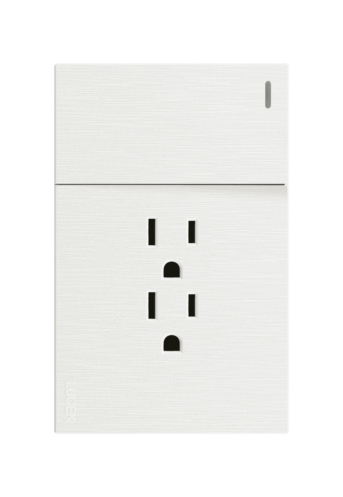 Placa metálica con un interruptor sencillo y 2 contactos blanca BF20B- FLAT LUCEK