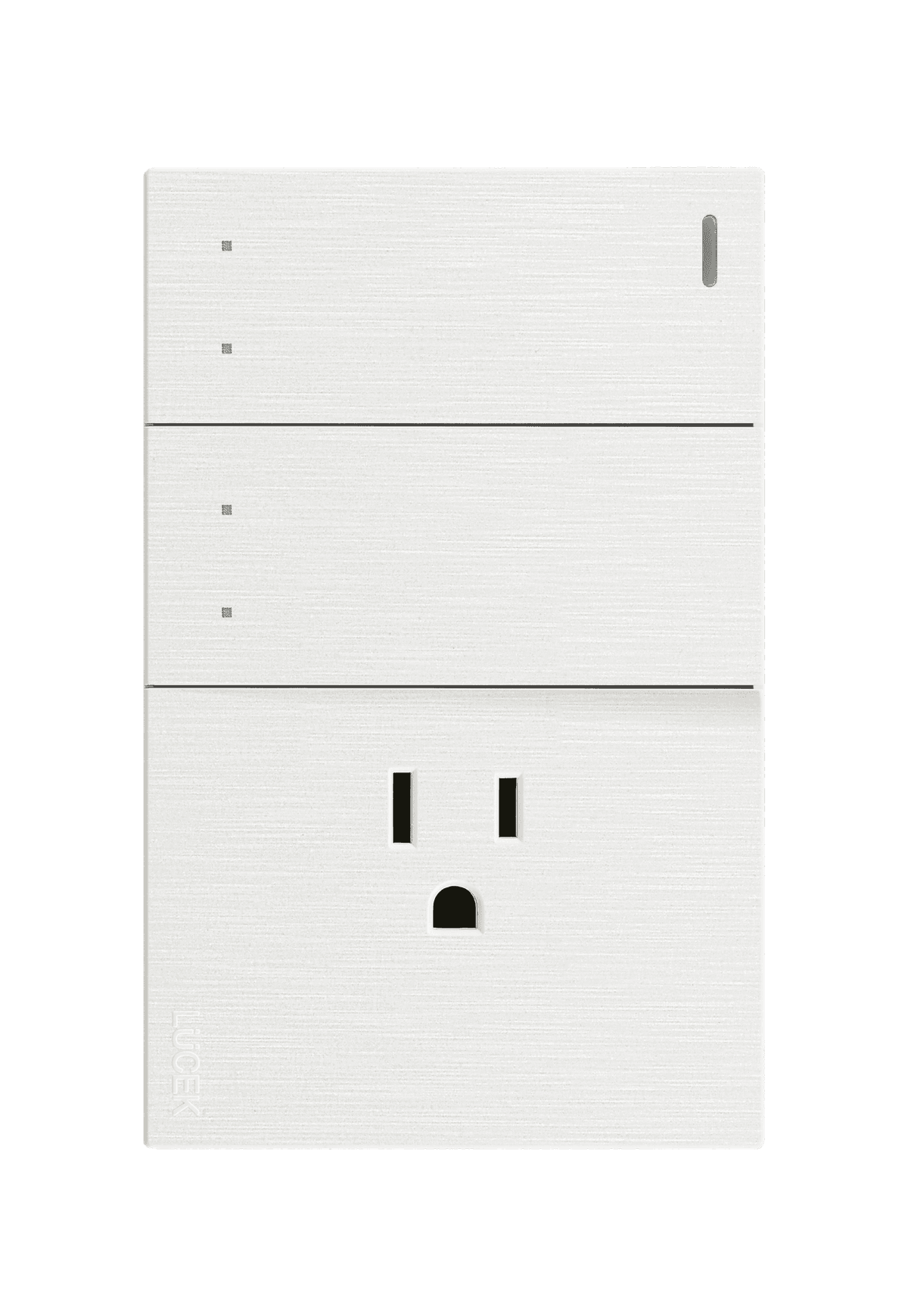 Placa metálica con dos interruptores de escalera y con un contacto blanco BF13B- FLAT LUCEK