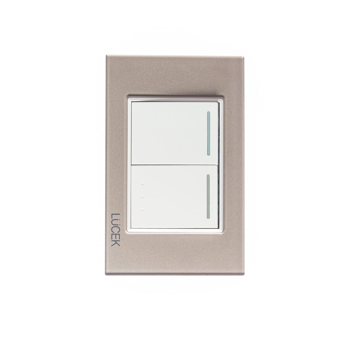 Placa cristal con 1 interruptor sencillo y 1 de escalera de 1.5 módulos BP02/3CDM-LUCEK