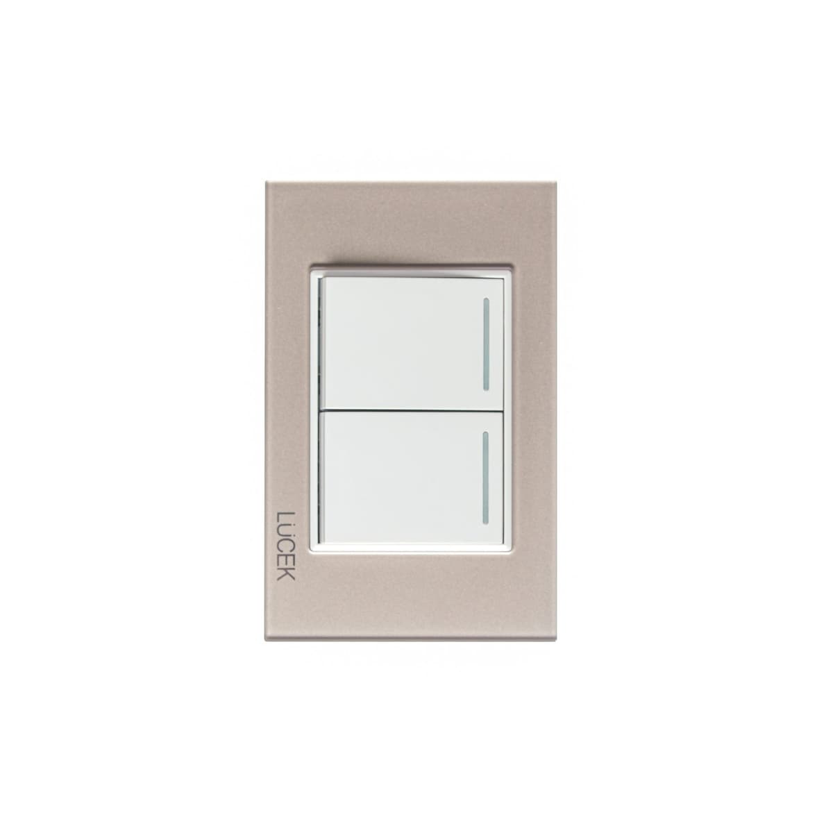 Placa cristal con 2 interruptores sencillos de 1.5 módulos BP02CDM-LUCEK