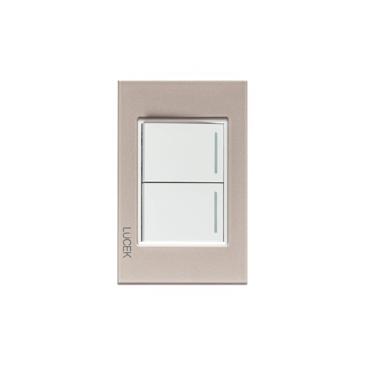 Placa cristal con 2 interruptores sencillos de 1.5 módulos BP02CDM-LUCEK