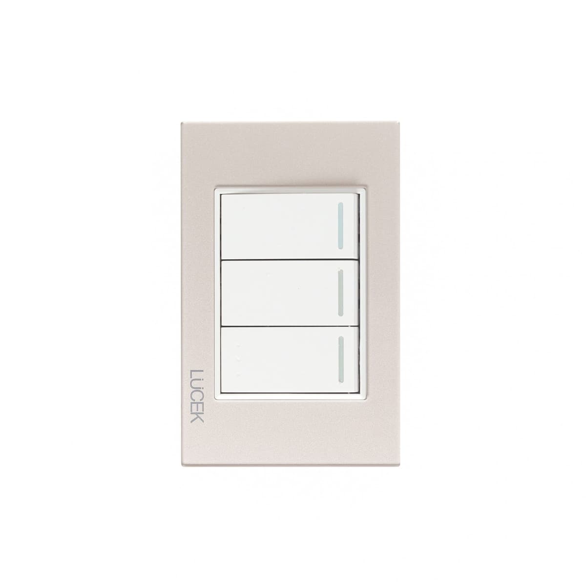 Placa cristal con 2 interruptores sencillos y 1de escalera de 1 módulo BP03/3CDM-LUCEK