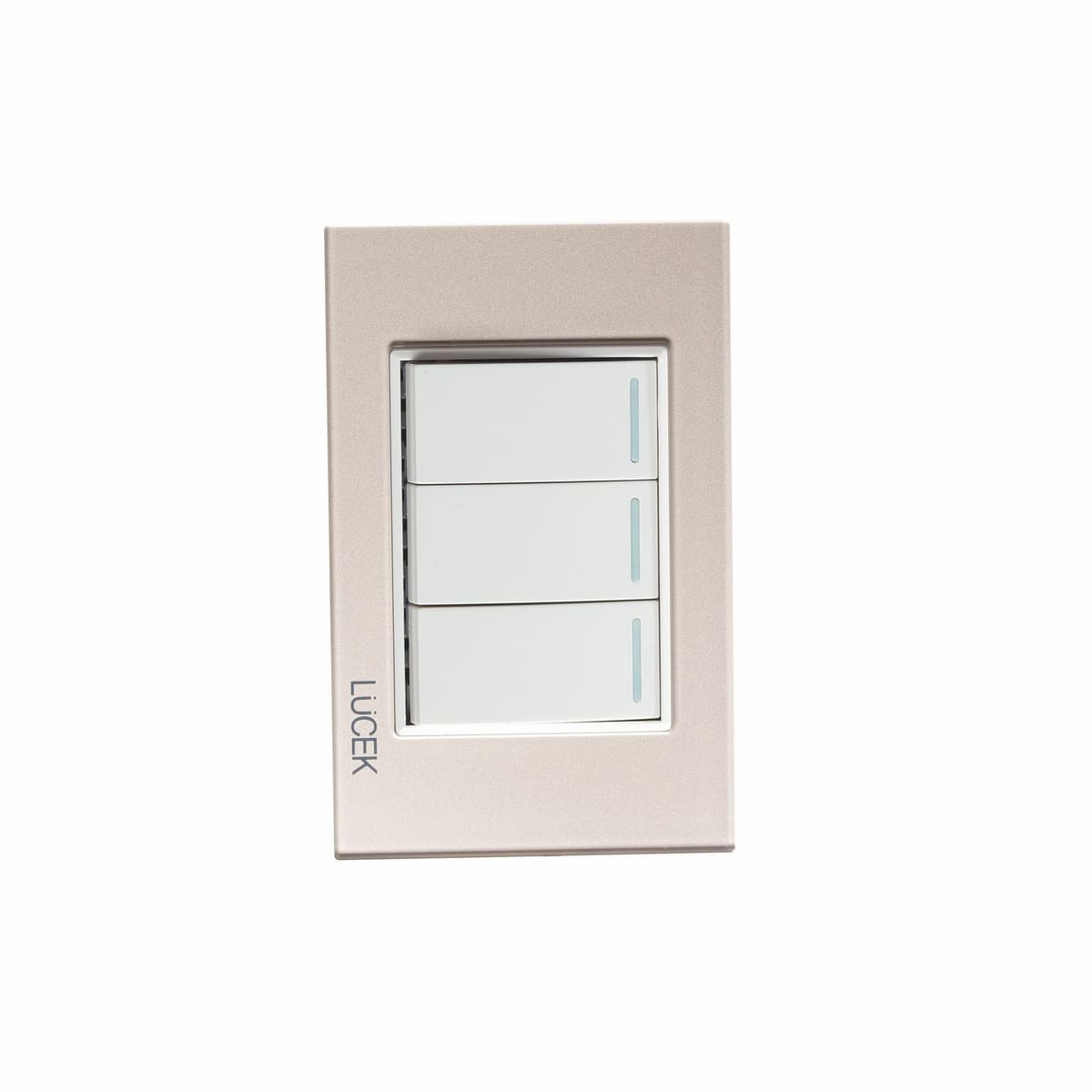 Placa cristal con 3 interruptores sencillos de 1 módulo BP03CDM-LUCEK