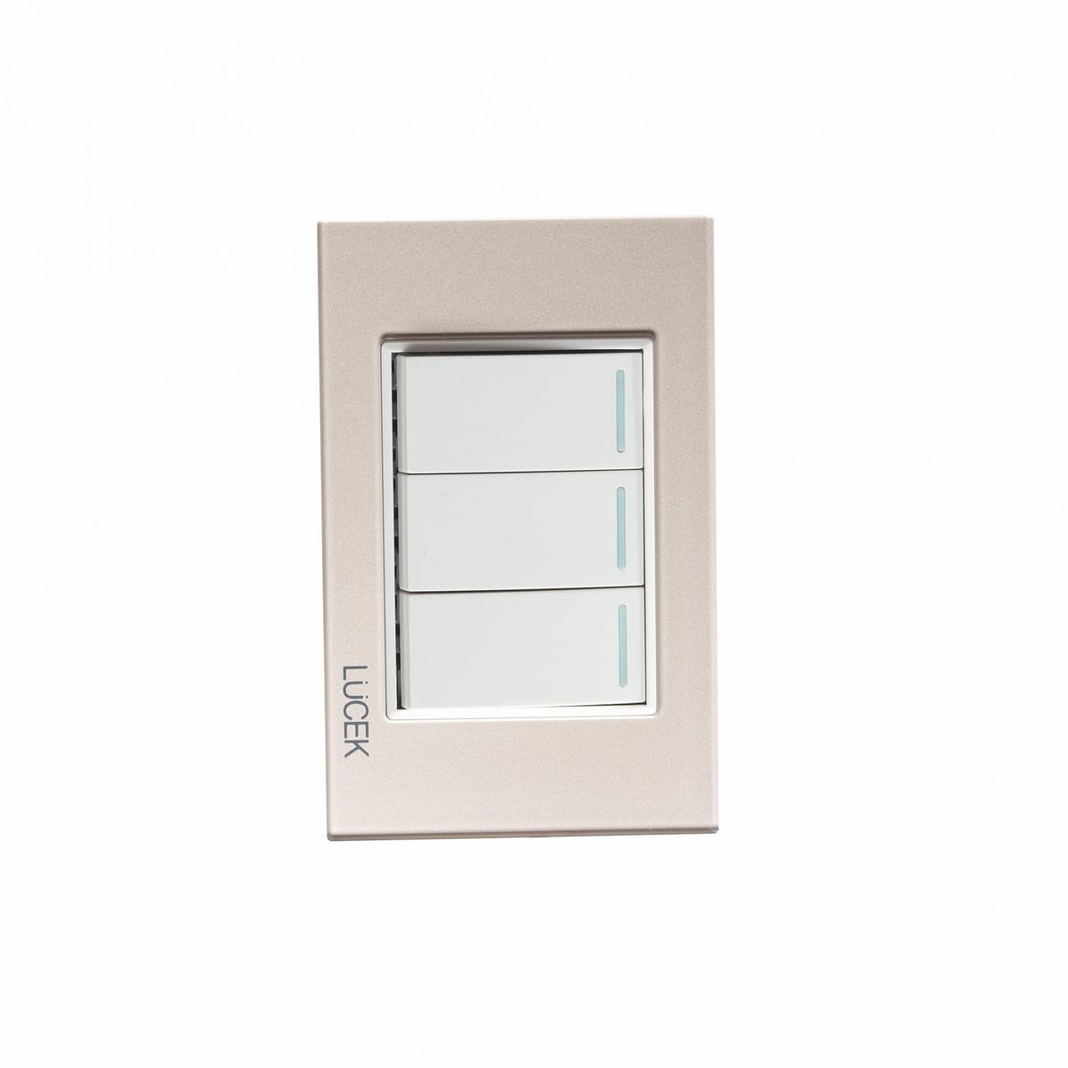 Placa cristal con 3 interruptores sencillos de 1 módulo BP03CDM-LUCEK