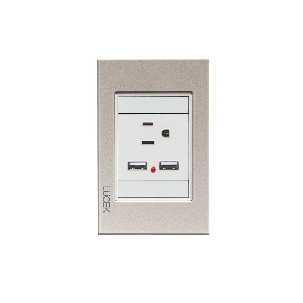 Placa cristal con 1 contacto y 2 entradas de USB BP05CDM-LUCEK