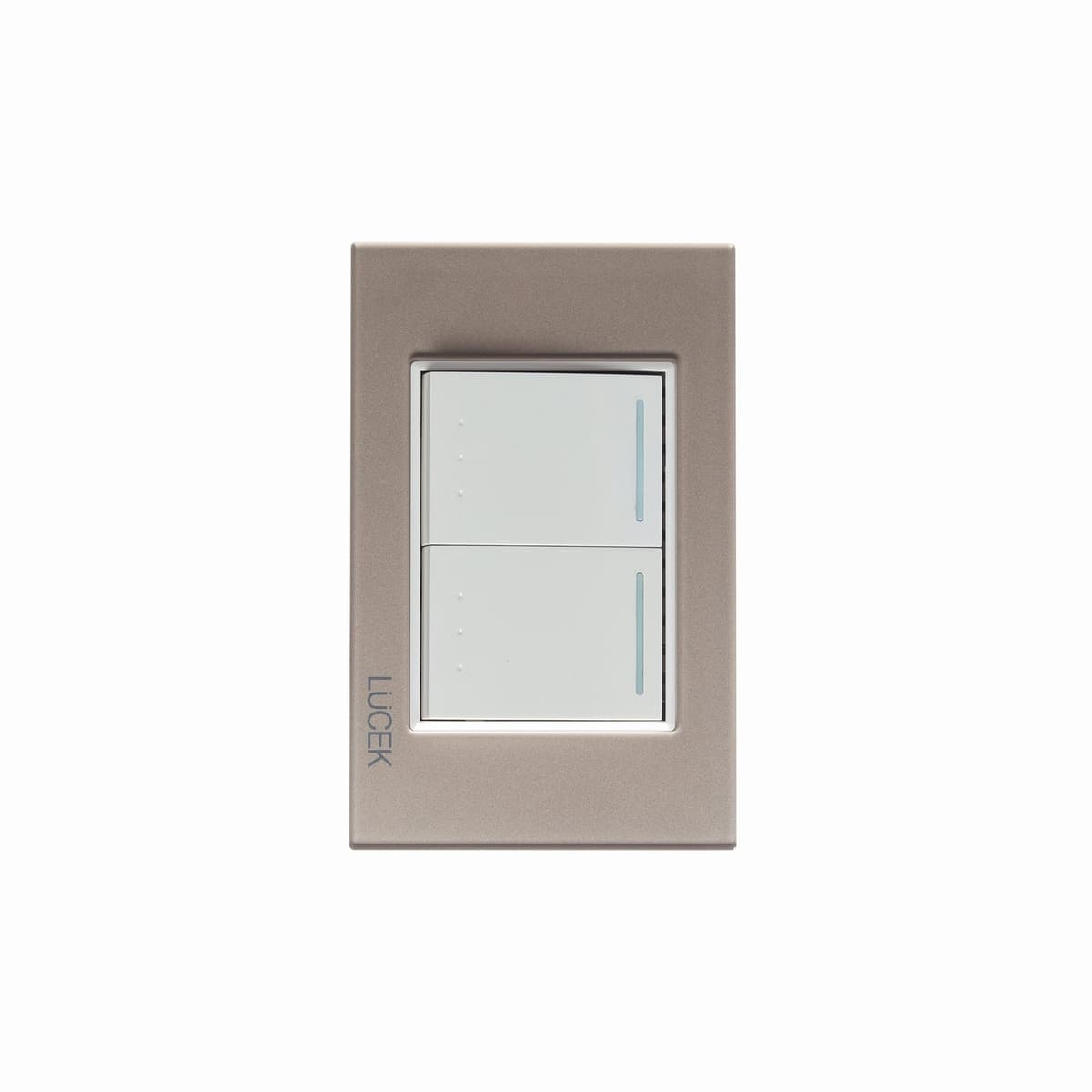 Placa cristal con 2 interruptores de escalera de 1.5 módulos BP09CDM-LUCEK