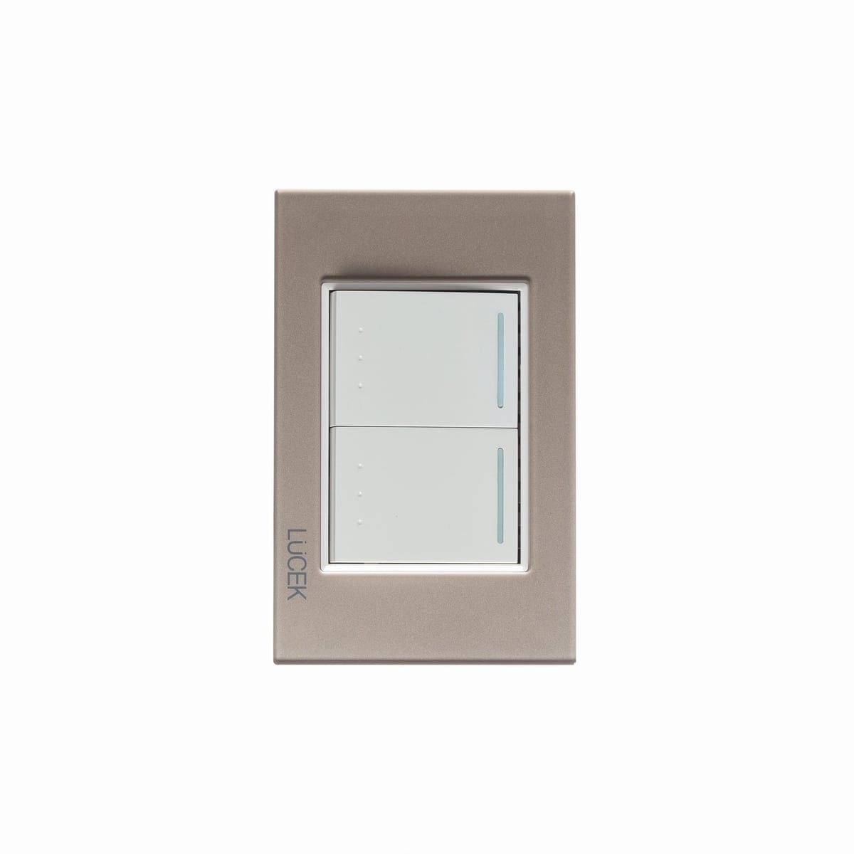 Placa cristal con 2 interruptores de escalera de 1.5 módulos BP09CDM-LUCEK