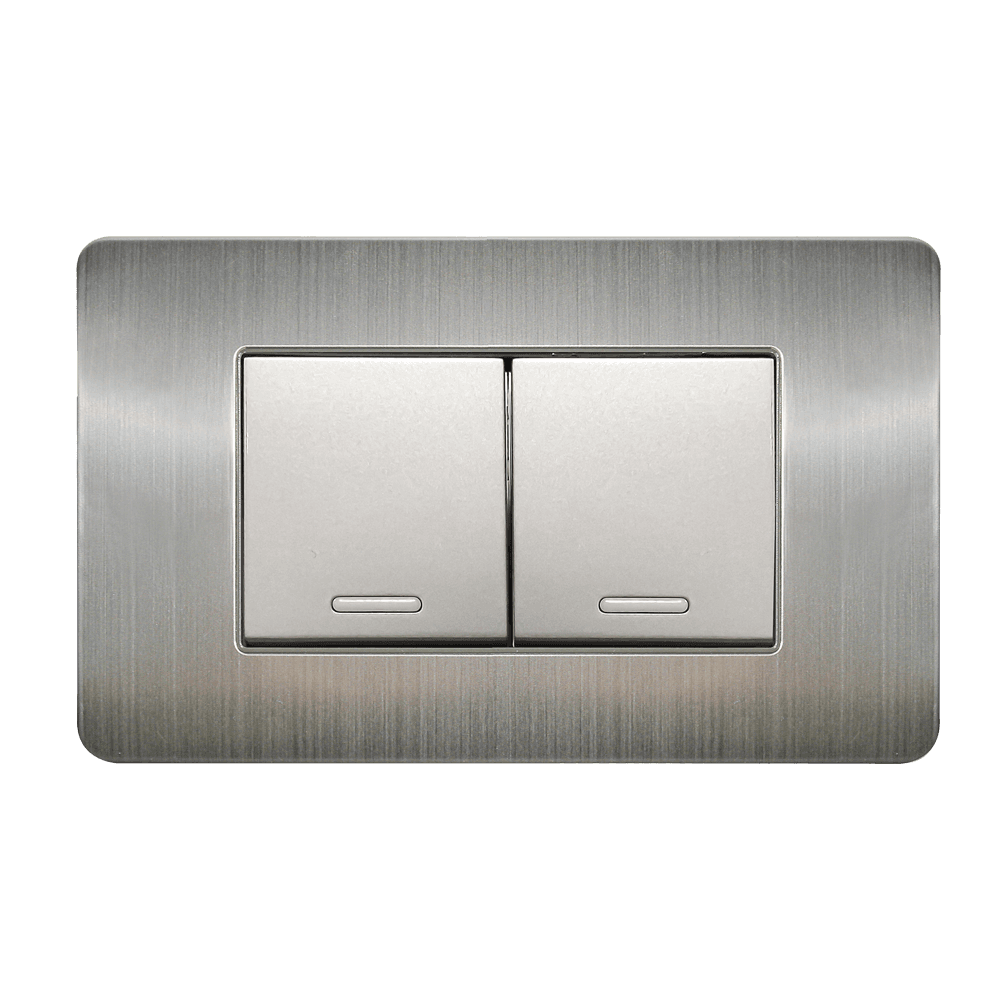 Placa acero inoxidable y doble apagador 8842900 - ARGOS