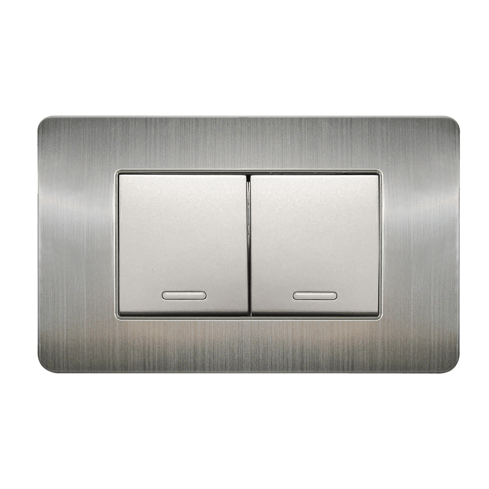 Placa acero inoxidable y doble apagador 8842900 - ARGOS