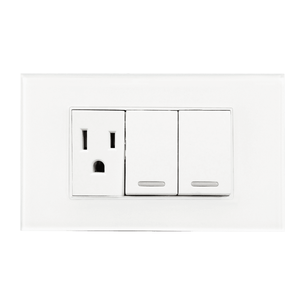 Placa acrílico blanco con un contacto y doble apagador 8842945 – ARGOS