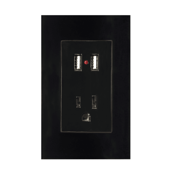 Placa acrílico negro con entrada USB 8843935- ARGOS