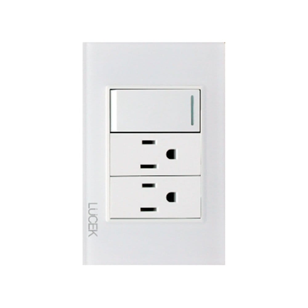Placa cristal con 1 interruptor sencillo, 2 contactos BP20CBB - LUCEK