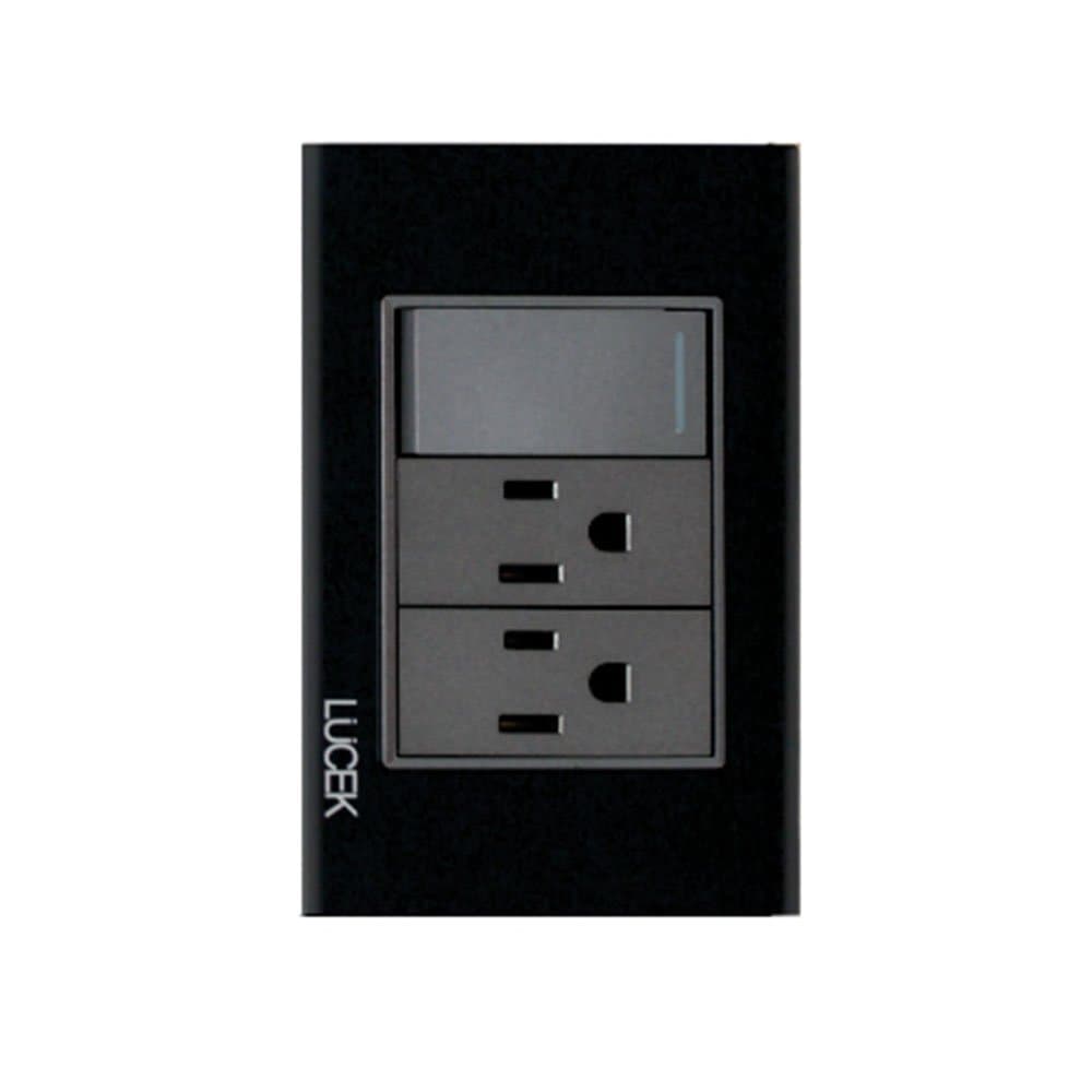Placa cristal con 1 interruptor sencillo 2 contacto 1 módulo BP20CNN - Lucek