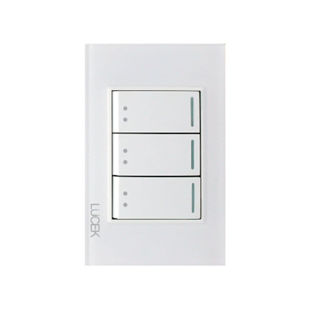 Placa con 3 interruptor escalera 1 módulo BP10CBB - LUCEK