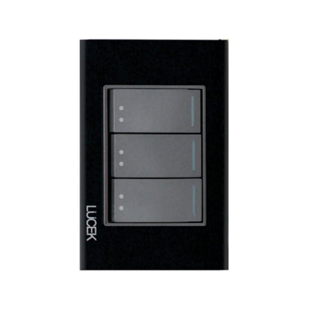 Placa cristal con 3 interruptor de escalera 1 módulo BP10CNN- Lucek