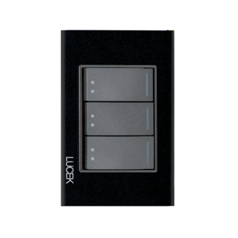 Placa cristal con 3 interruptor de escalera 1 módulo BP10CNN- Lucek