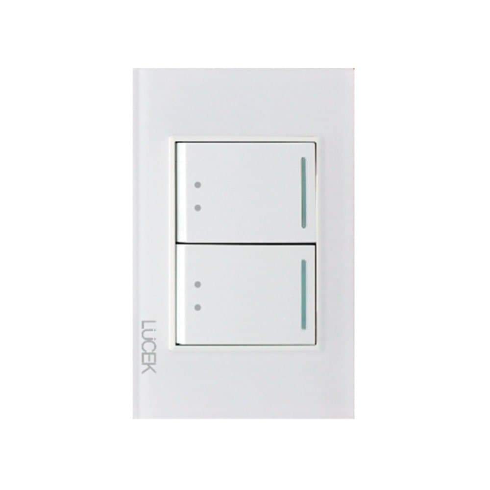 Placa cristal con 2 interruptores escalera 1.5 BP09CBB - LUCEK