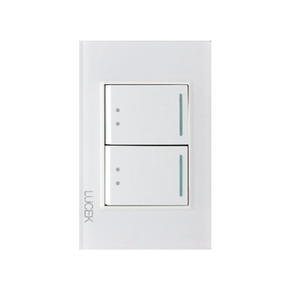 Placa cristal con 2 interruptores escalera 1.5 BP09CBB - LUCEK