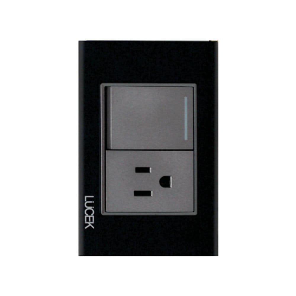 Placa cristal 1 interruptor sencillo 1 contacto 1.5- LUCEK