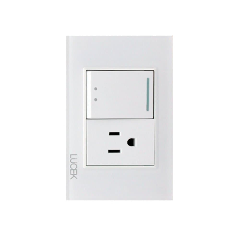 Placa cristal con 1 interruptor escalera y 1 contacto 1.5 BP07/3CBB -LUCEK