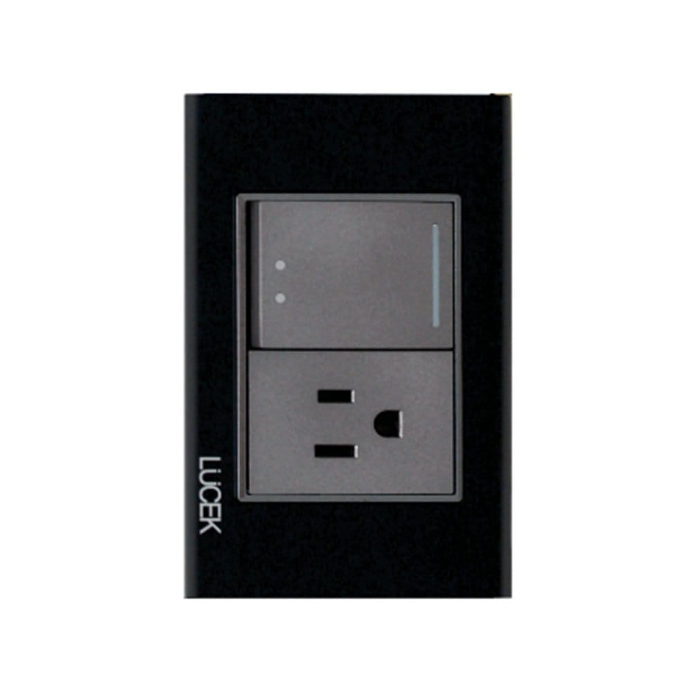 Placa cristal con 1 interruptor escalera y 1 contacto 1.5 BP07/3CNN - LUCEK