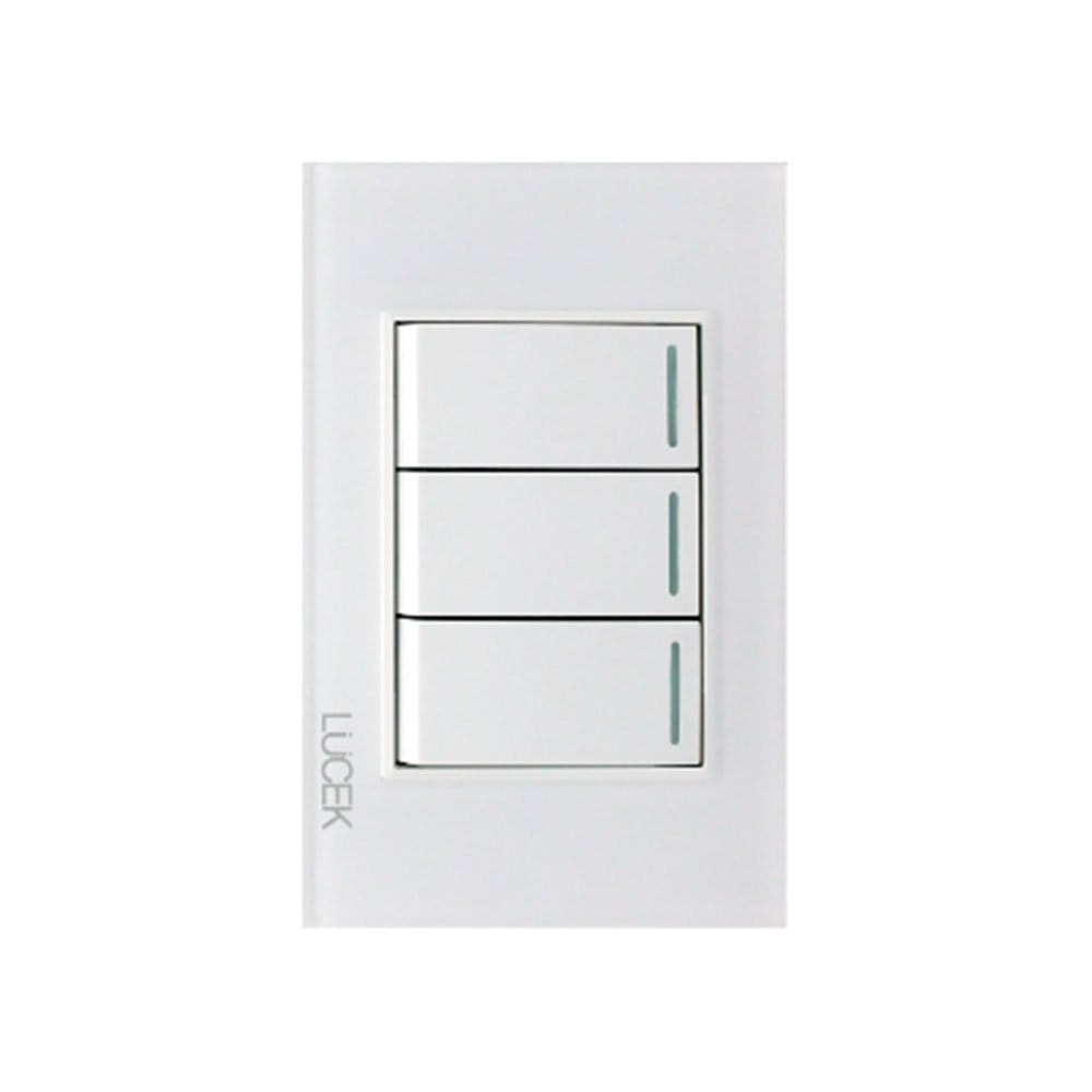 Placa cristal con 3 interruptores sencillos 1 módulo BP03CBB -LUCEK