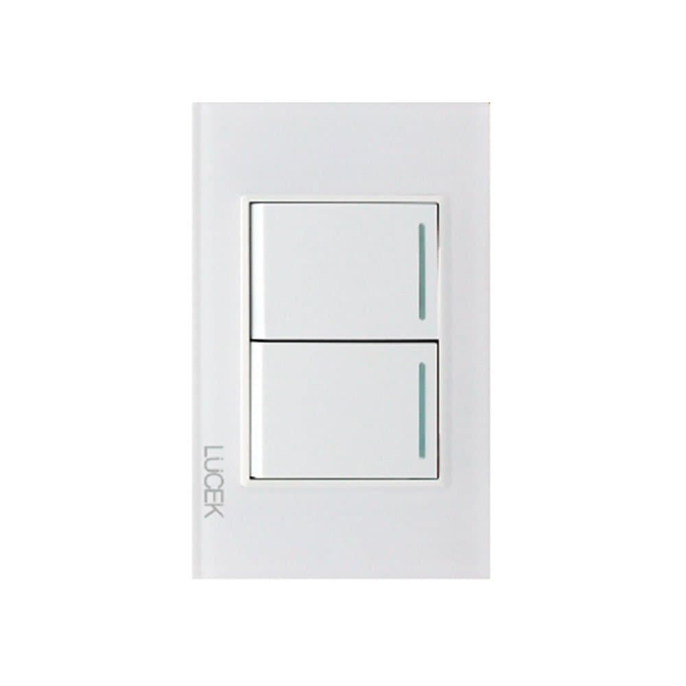 Placa cristal con 2 interruptores sencillos 1.5 BP02CBB-LUCEK