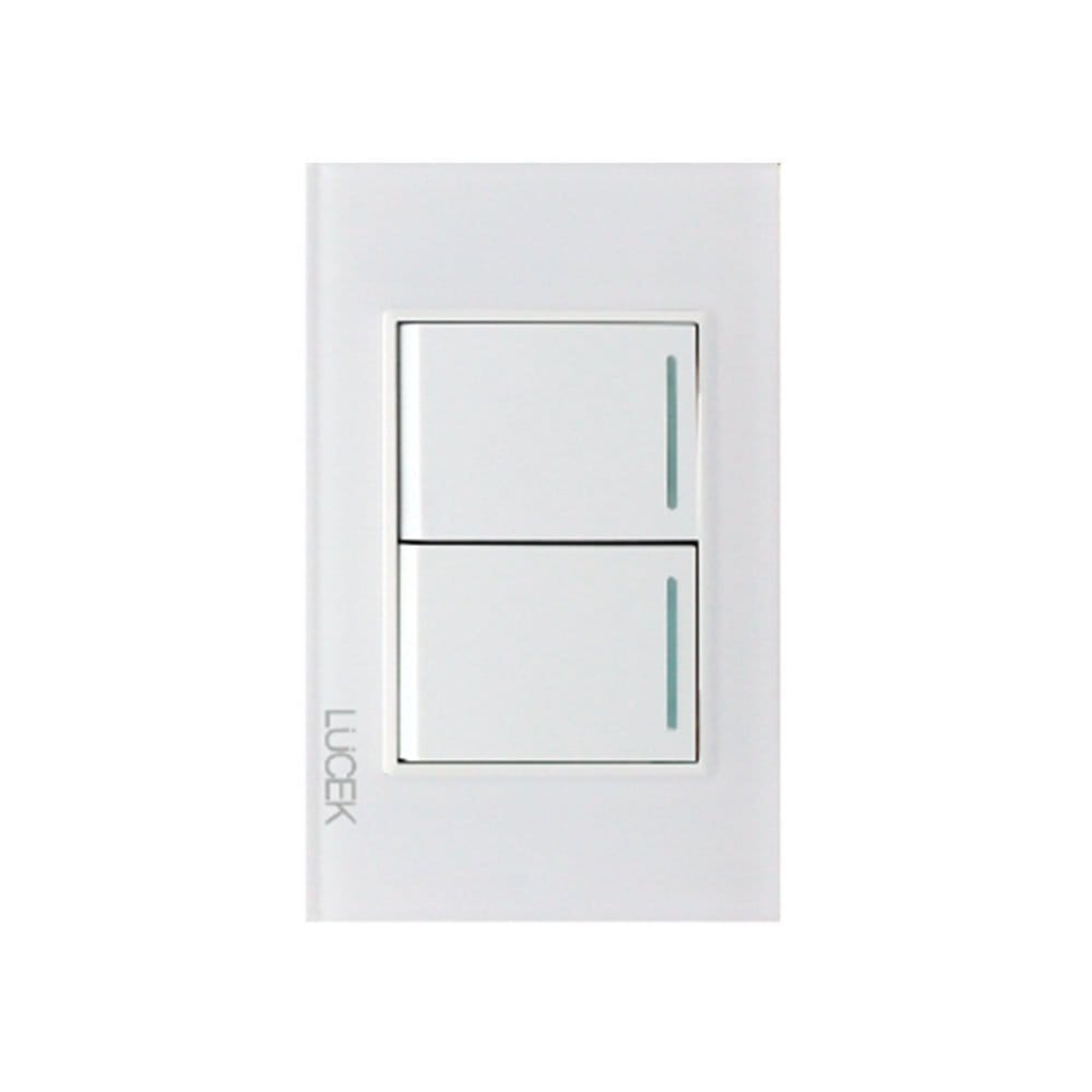 Placa cristal con 2 interruptores sencillos 1.5 BP02CBB-LUCEK