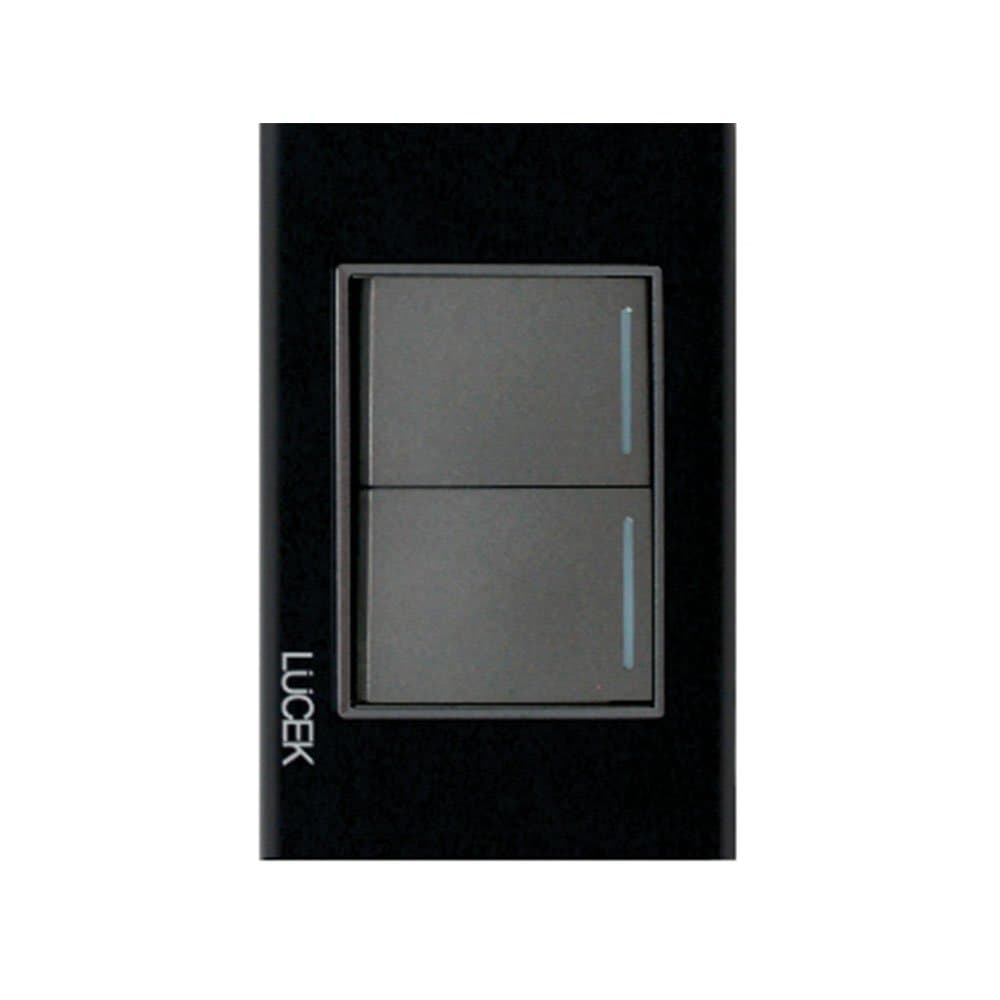 Placa cristal con 2 interruptores sencillos 1.5 BP02CNN - LUCEK