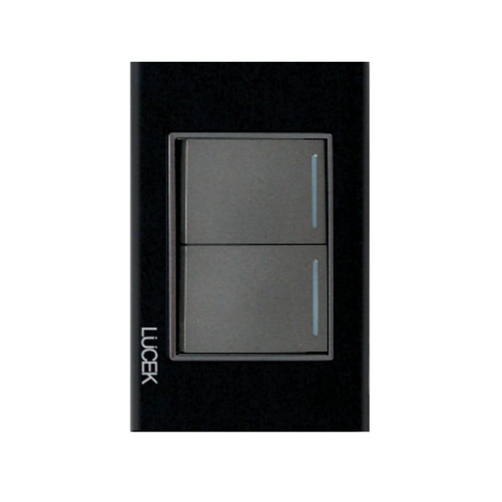Placa cristal con 2 interruptores sencillos 1.5 BP02CNN - LUCEK