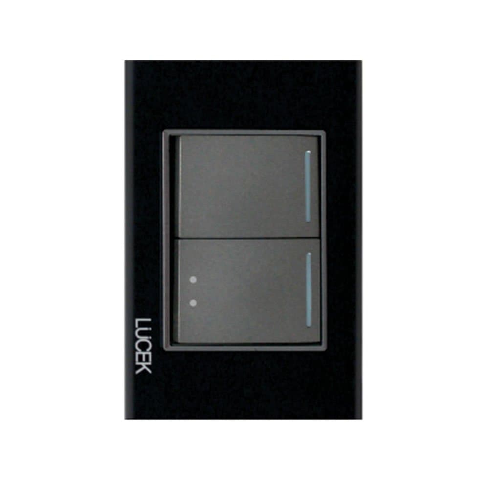 Placa cristal con 1 interruptor sencillo y 1 de escalera 1.5 BP02/3CNN - LUCEK