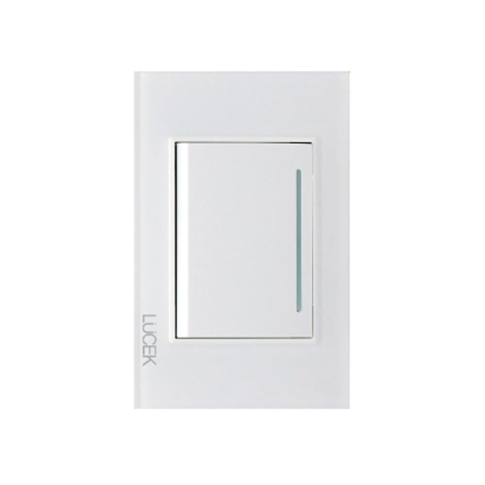 Placa cristal con 1 interruptor sencillo 3 módulos BP01CBB-LUCEK