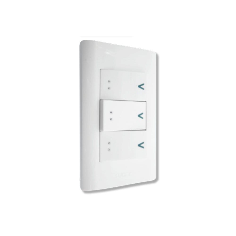 Placa con 3 interruptores de escalera BA10-B - Lucek
