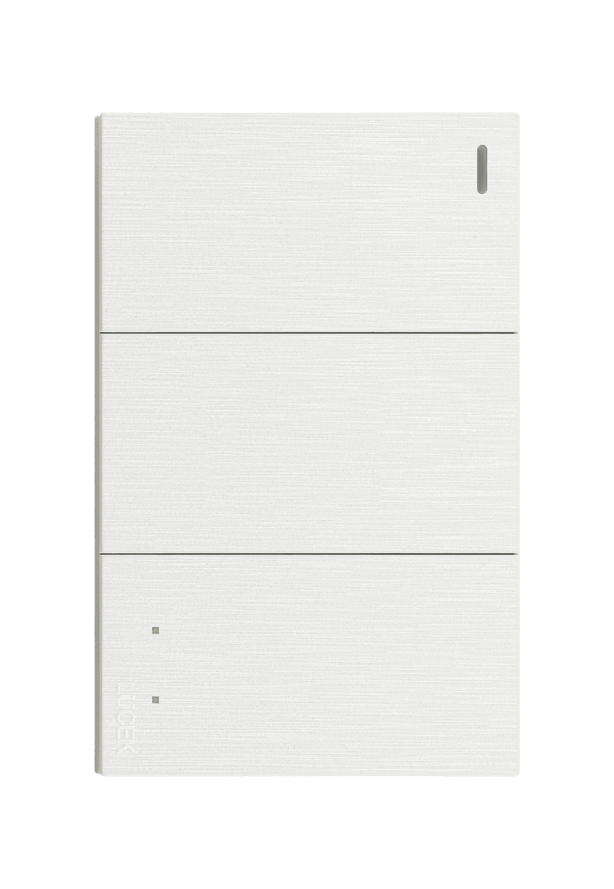 Placa metálica con dos interruptores sencillos y uno de escalera blanco BF03/3B- FLAT LUCEK