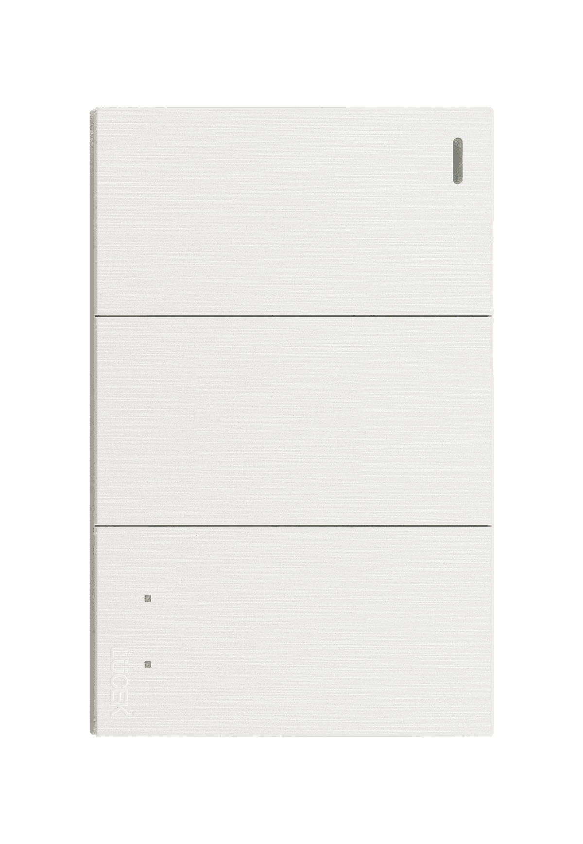 Placa metálica con dos interruptores sencillos y uno de escalera blanco BF03/3B- FLAT LUCEK