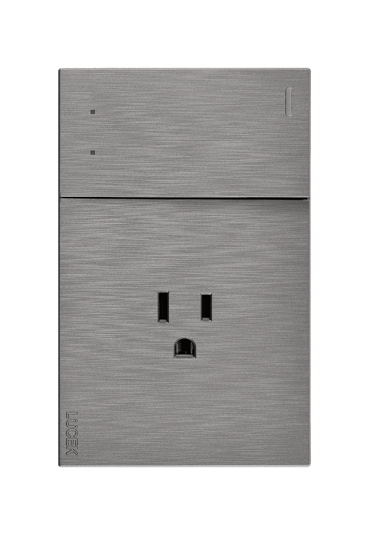Placa metálica con interruptor de escalera y contacto plateado BF07/3P- FLAT LUCEK