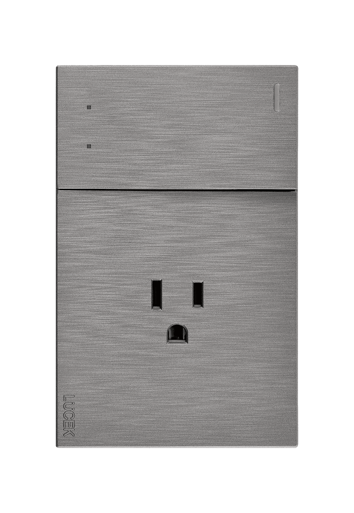 Placa metálica con interruptor de escalera y contacto plateado BF07/3P- FLAT LUCEK