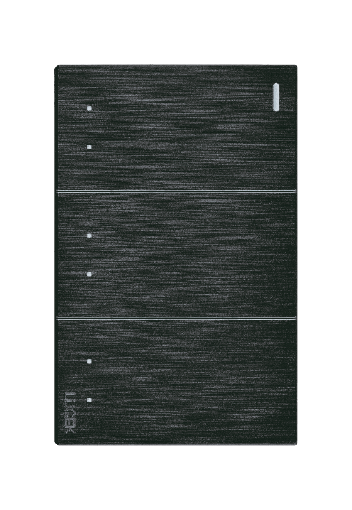 Placa metálica con tres interruptores de escalera negro BF10N- FLAT LUCEK