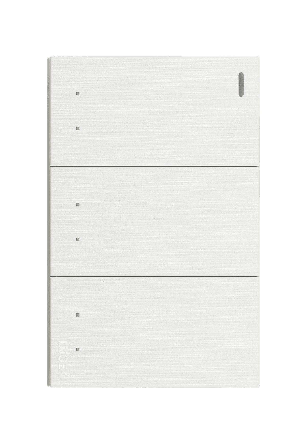 Placa metálica con tres interruptores de escalera blanco BF10B- FLAT LUCEK