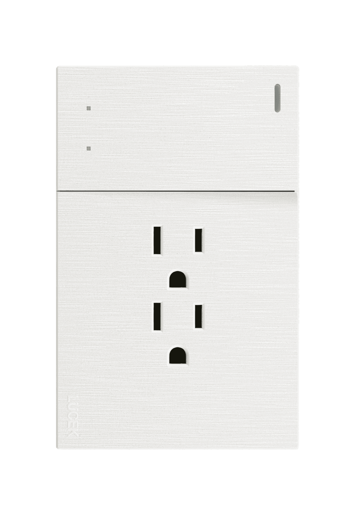 Placa metálica con un interruptor de escalera y dos contactos blanco BF14B- FLAT LUCEK