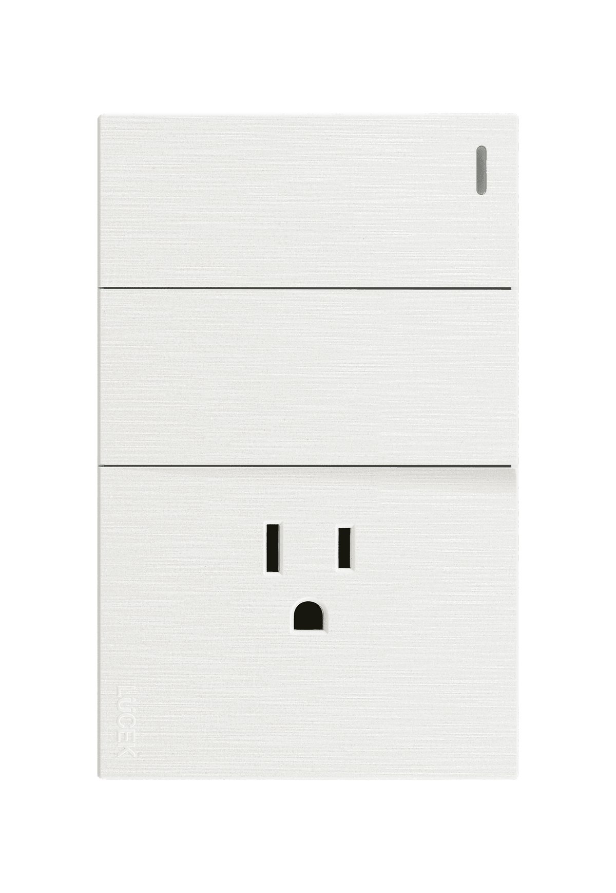 Placa metálica con 2 interruptores sencillos y 1 contacto blanco BF19B- FLAT LUCEK