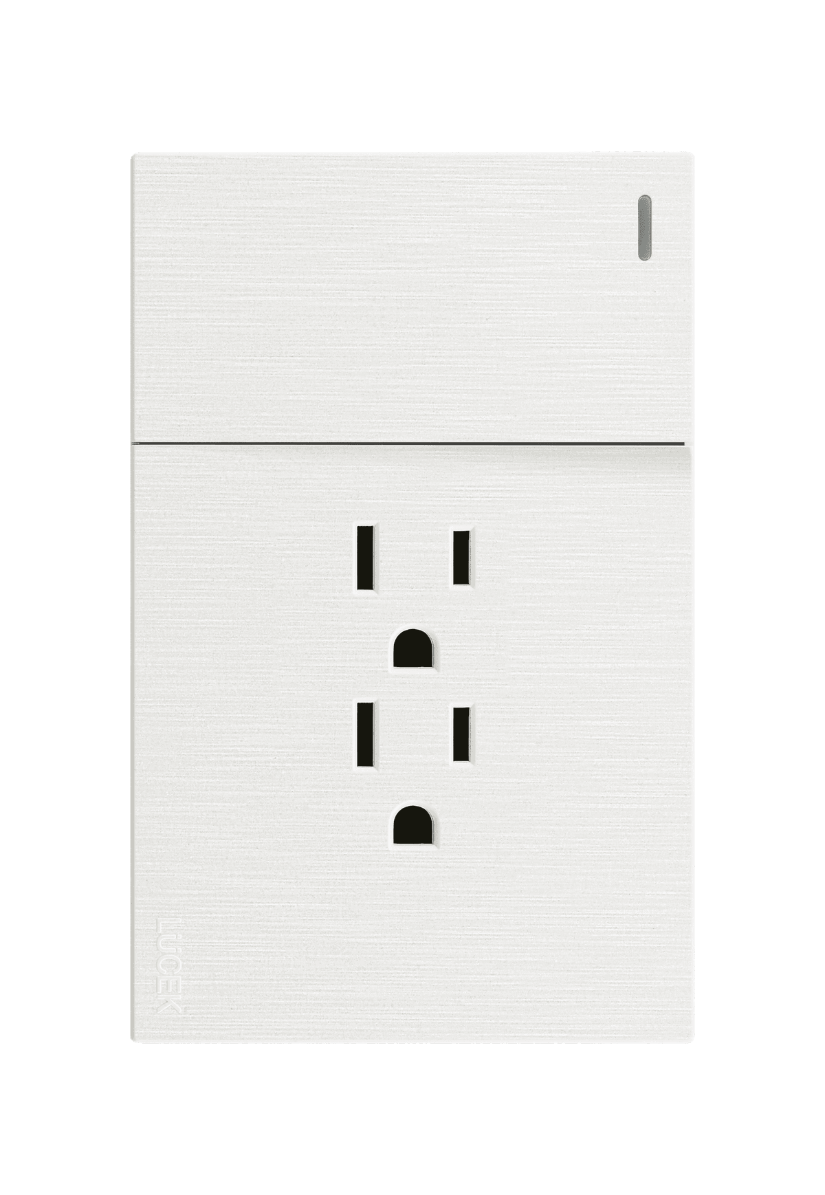Placa metálica con un interruptor sencillo y 2 contactos blanca BF20B- FLAT LUCEK